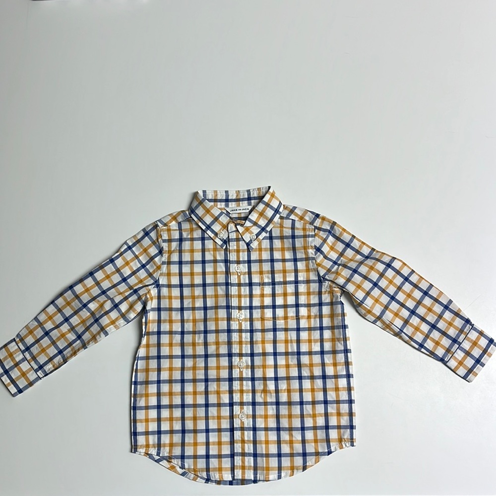 Janie and Jack shirt| size 18 to 24 months| color yellow, blue, white